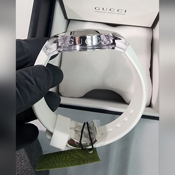 New Gucci Sync Stainless Steel & Rubber-Strap Watch YA137102 - White - Picture 7 of 9